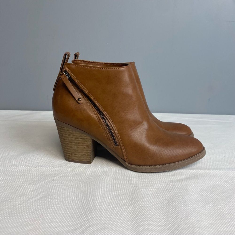 Faded Glory zippered ankle boots size 8.5 Light Brown, 3.5"heels - Picture 10 of 13
